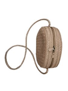 กระเป๋าแมสเซ็นเจอร์คาดลำตัวขนาดเล็กสีคาราเมลสำหรับผู้หญิงมีซิปประดับด้วยลูกปัดลายดอกไม้ประดับด้วยเลื่อมที่ทันสมัยหนังแท้ - Product Image 2