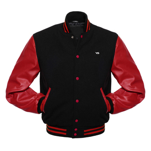 New Wholesale <b>Men</b> Custom High Quality Windproof Breathable Casual Cotton Polyester Fleece Varsity Jacket Embroidery - Product Image 2