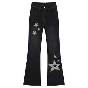 Pantalon en jean noir à strass, streetwear, coupe ample, jeans scintillants, mode homme, décontracté, jambe large, vente en gros personnalisée, pantalon à pierres - Product Image 6