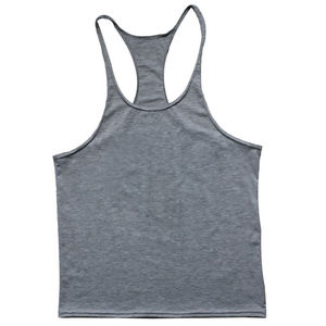 Meilleure qualité hommes Fitness entraînement gilet Logo personnalisé Gym Stringer débardeur avec Badge décoration coupe ample équipement de musculation - Product Image 5