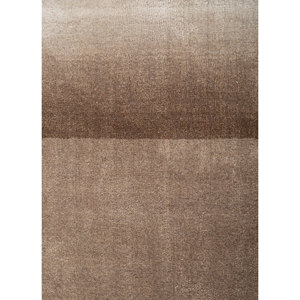 Hand Loom Nylon Rugs Beige Brown <b>Jean</b> Collection HNL-44-Striped Abstract Rectangle for Home for Bedroom Living Teenagers' - Product Image 3