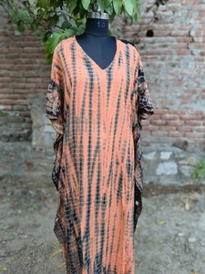 Caftán playero de manga larga para verano, caftán con cuello en V, Color azul cielo - Product Image 6