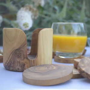 Posavasos de nogal Posavasos hexagonales de madera marrón Forma personalizada Hexagonal cuadrado Hecho en India Exportación de alta calidad por artesanía de media luna - Product Image 4