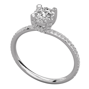 Bague solitaire sertie de micro-clous en diamant rond - Product Image 2