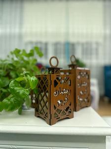 Farol de Ramadán de Madera Artesanal con Diseño de Calado Árabe, Brillo Cálido de Vela, Acabado Duradero para Decoración Festiva del Hogar - Product Image 2