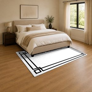 RUGS DEPOT LXDP-0974 Wholesale Grey Silver Contemporary Abstract Digital Printed Machine Washable Chenille Area Rug Non <b>Slip</b> - Product Image 3