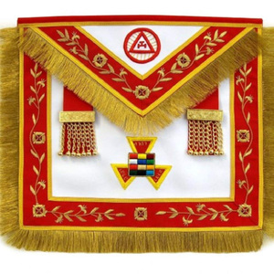 Service OEM et ODM Articles maçonniques de haute qualité Brodés à la main Tablier maçonnique Grand Lodge Master Disponible à bon prix - Product Image 5