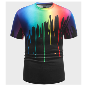 Haute qualité grande taille couleur unie à manches courtes séchage rapide hommes partout imprimé Sublimation graphique t-shirts - Product Image 1