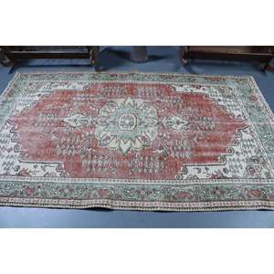 Alfombra Turca de 5x8.2 pies, Alfombra Oriental Roja de Lana - Product Image 2