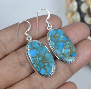 ทองแดงสีฟ้าเทอร์ควอยซ์ 925 เงินสเตอร์ลิงอัญมณีจี้ต่างหูชุดเครื่องประดับเดือนธันวาคม Birthstone ของขวัญสําหรับวันครบรอบ - Product Image 2