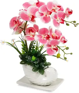 THAOF-033 Ho Chi Minh 38 Inch Yellow Orchids Artificial Flowers Real Touch Phalaenopsis Spray Artificial Orchid Stems