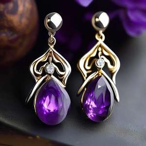 Dernière mode améthyste bleu pierres précieuses boucles d'oreilles en argent sterling 925 bijoux élégants pour femmes - Product Image 3