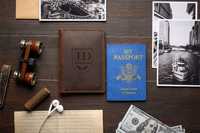YWCE vente en gros de luxe blocage RFID en cuir véritable étiquette de bagage ensemble personnalisé couverture de passeport voyage portefeuille étiquette d'identification personnalisée