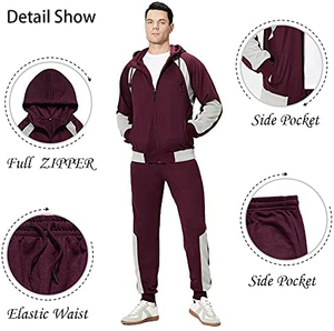 ชุดวอร์มผ้าฟลีซแบบลำลองของผู้ชายกางเกงกันหนาวมีฮู้ดระบายอากาศได้ดีพิมพ์โลโก้สำหรับฤดูหนาวบริการ OEM ตามสั่ง2025 - Product Image 3