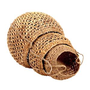 ชุดตะกร้าหวายน้ำธรรมชาติทรงกลม 3 ใบ ตะกร้าเก็บของทำมือ ขายส่ง เป็นมิตรกับสิ่งแวดล้อม ผลิตในเวียดนาม - Product Image 2