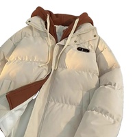 Manteau de rue pour femme, standard, à capuche, deux pièces, en coton rembourré, en polaire, automne/hiver, fermeture éclair, couleur contrastée, logo personnalisé, microfibre