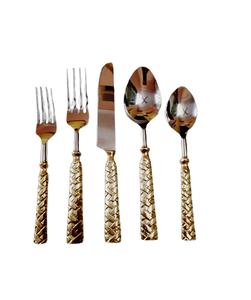 Juego de cubiertos más vendidos, juego de cubiertos de latón pulido con espejo, juego de cubiertos de diseñador de estilo clásico único para hoteles, cocina, boda - Product Image 6