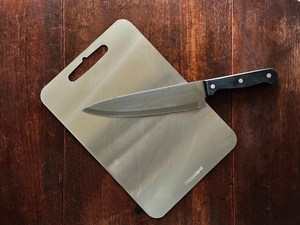 Planche à découper en acier inoxydable, durable, légère, de 4mm d'épaisseur, lavable au lave-vaisselle, planche de préparation de cuisine personnalisée - Product Image 3