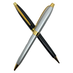 Stylo métallique argenté et noir - Product Image 3