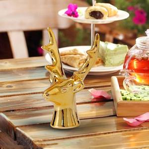 Superbe décor de table de renne fini doré Pièce maîtresse de vacances tendance Salon élégant Bureau Fête Accent - Product Image 5