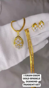 ชุดจี้เพชรแบบอเมริกันประกายหนึ่งกรัมสำหรับผู้หญิงเหมาะสำหรับสวมใส่สบายๆและเป็นทางการ - Product Image 4