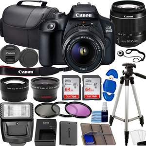 Digital DSLR Camera with 18-55mm Lens 3 Lens Kit 128GB <b>Memory</b> Wide Angle Telephoto-Premium Camera Accessory - Product Image 2