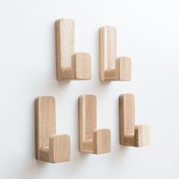 Crochets muraux en cuir et en bois robustes manteaux chapeaux sacs pour chambre salon salle de bain ou armoire