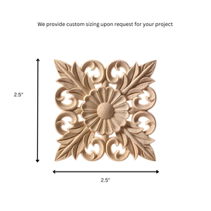 Applique en bois sculpté naturel, en bois massif, pour meubles, porte, décoration murale, ornement en bois vintage, décoration en bois pour la maison - Product Image 2