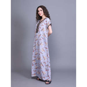 Chemise de nuit maxi tissée pour femme avec poche latérale, douce, respirante et confortable pour un usage quotidien (XL) - Product Image 4
