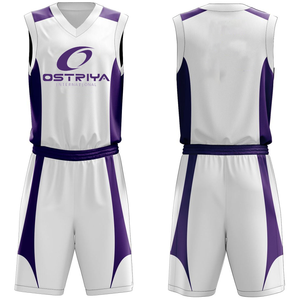 Ensemble de maillots et shorts de basket-ball personnalisés sublimés pour adultes - 100% polyester respirant à séchage rapide, vêtements d'équipe professionnels - Product Image 2