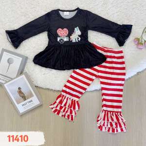 Pakaian Anak Modis Gaun Lucu untuk Bayi Hari Valentine Dua Potong RTS Setelan Bayi Perempuan dengan Ruffle Romper - Product Image 4