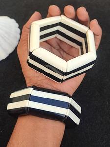 Bracelets en résine exagérés à la mode Bracelets épais empilables géométriques irréguliers pour femmes - Product Image 4