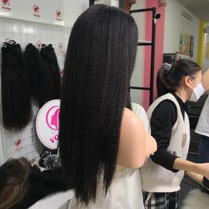 Venta caliente peluca recta rizada Peluca de pelo crudo vietnamita peluca Frontal 13x4 extensiones de cabello crudo Vietnam Comprar ahora para obtener la mejor oferta - Product Image 4