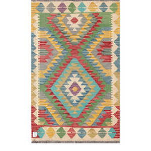Alfombra Kilim de Maimana, Afganistán, 159 x 98 cm, Alfombras y Juegos de Alfombras - Product Image 1