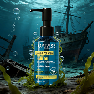 Huile capillaire au collagène et à la biotine Gatase OEM, sérum capillaire nourrissant, fortifiant, <span class=keywords><strong>l</strong></span>éger, pour cheveux abîmés, contrôle des frisottis, brillance - Product Image 2