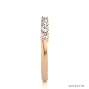 0.47 CTW รอบแล็บตัดชุดปูเพชรครึ่งนิรันดร์ในโรสโกลด์ CVD แต่งงานวงและครบรอบของขวัญแหวน - Product Image 4