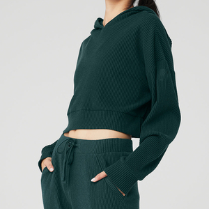 Customized Women Jogging Suit Winter Crop <b>Top</b> Pullover Sweatsuit 2 Piece Hoodie <b>Sweat</b> pant set Custom Women sets with logo 2026 - Product Image 4
