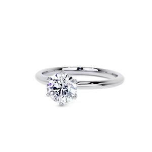 Diamant de laboratoire de coupe ronde 10k avec certificat IGI, bague de fiançailles solitaire 6.5mm F couleur VS1 clarté - Product Image 1