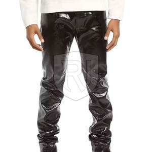 Pantalon en cuir décontracté pour hommes de haute qualité Logo personnalisé léger Design taille moyenne Dernier service OEM Vente en gros de modèles droits - Product Image 5