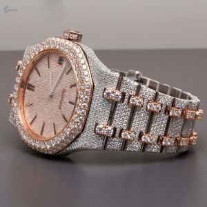 Montre Iced Out pour hommes, montre automatique en diamant de laboratoire, montre-bracelet de luxe de style Hip Hop pour cadeau - Product Image 3