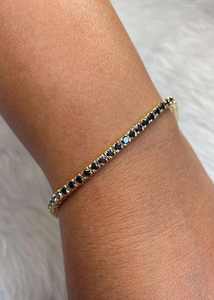 Hommes et femmes unisexe 10KT or noir diamant Tennis Bracelet Fine String Jewelry Wholesale Export Fabricant de l'Inde - Product Image 5