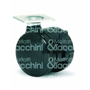 RUEDA POLIAMIDA Art. 172BIS recubierto de poliuretano con placa negra y freno - Product Image 1