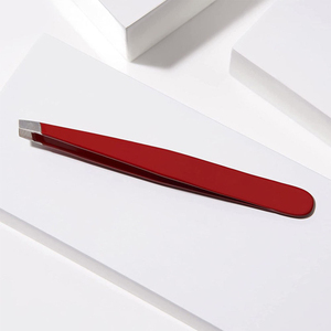 Pinza de Cejas de Acero Inoxidable Ultra Afilada de Primera Calidad con Punta Inclinada para Depilación Fina y Cuidado Personalizado con Logotipo Ligero - Product Image 3