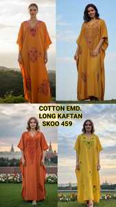 Kaftan long en coton tendance | Léger et modeste | Style Boho | Parfait pour Resort & Usage quotidien | - Product Image 2
