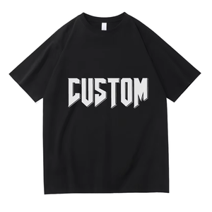 T-shirt vintage pour homme en coton 100% de haute qualité, coupe classique, imprimé graphique, lavage à l'acide, impression numérique grand format, 220 grammes, tricoté - Product Image 1