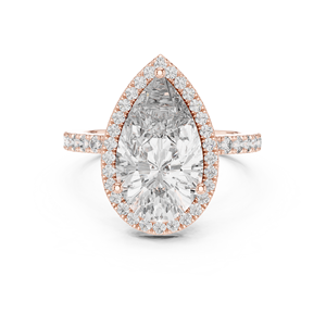 Anillo de Diamantes de Lujo para Mujer, 4 Quilates, Corte Pera, Cultivado en Laboratorio, con Halo y Pavé, Oro Blanco de 18 Quilates, Chapado en Rodio, Certificado IGI, para Uso Diario y Fiestas - Product Image 5