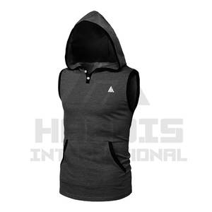 Men's Fitness <b>Sleeveless</b> <b>Hoodie</b> Gym Exercise <b>Hoodie</b> Hot Sale Gym Men Sports Fitness Gym Wear <b>Sleeveless</b> <b>Hoodie</b> - Product Image 2