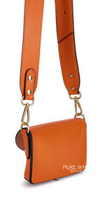 Petite sacoche bandoulière italienne en cuir véritable, fabriquée à la main, avec large sangle – Modèle PS412 - Product Image 2