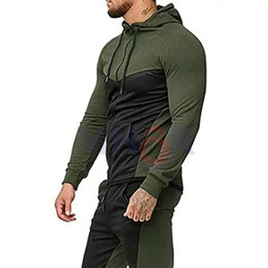 ชุดกีฬาสองชิ้นแนววินเทจสำหรับผู้ชายชุดวอร์มเสื้อสวมหัวพิมพ์โลโก้แบบกำหนดเอง - Product Image 6