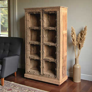 <b>Rustic</b> Wooden Bookshelf for Home Office Living Room Bedroom School Hotel Durable Metal Cabinet for Book Storage - Product Image 1